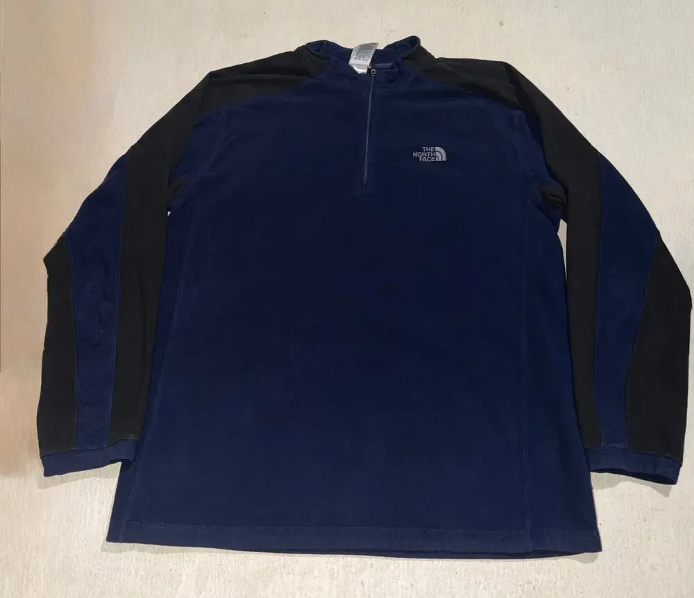 The north face men’s blue & black fleece pullover